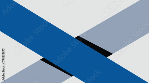 Abstract geometric design featuring intersecting blue gray and white shapes on a flat surface view