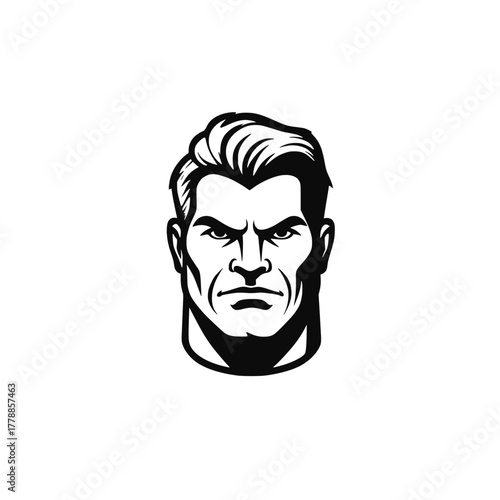 Mature man sign. Abstract portrait