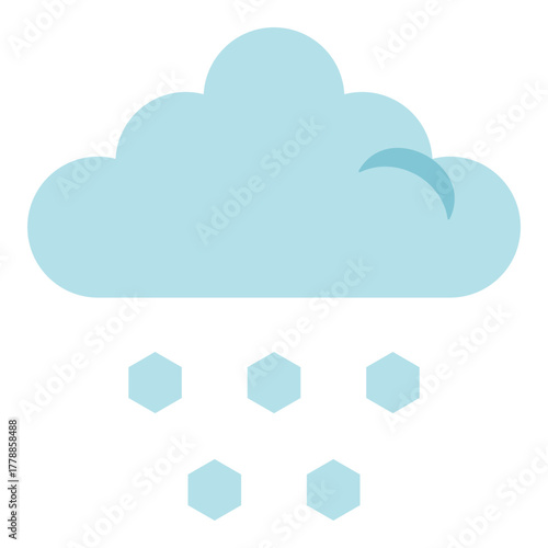 cloud with ice pellets hail flat icon