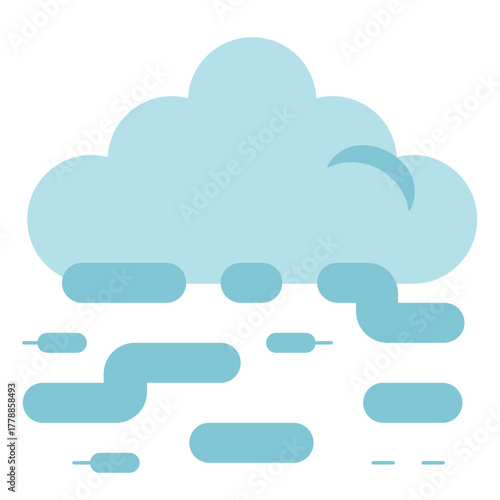 cloud with fog flat icon
