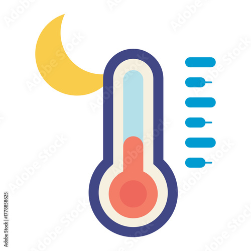 night temperature flat icon