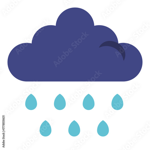 raining cloud flat icon