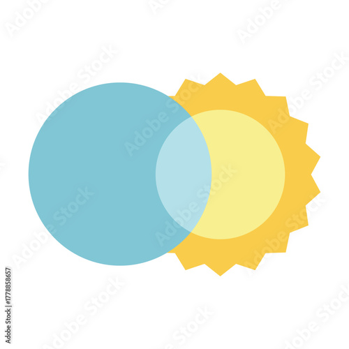 solar eclipse flat icon