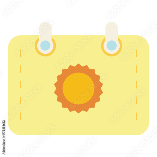 summer season calendar flat icon