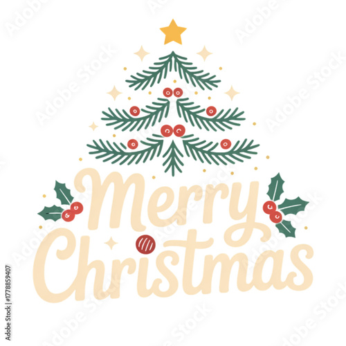 christmas card with christmas tree