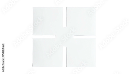 Square divided into four sections by thin white lines