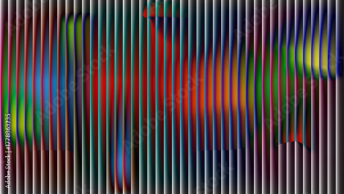 Abstract colorful wavy lines creating a vibrant psychedelic optical illusion effect with a sense of depth and movement