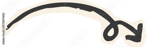 Arrow crayon chalk hand drawn doodle grunge line set. Cursor scribble wavy swirl, comic simple element. 