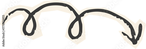 Arrow crayon chalk hand drawn doodle grunge line set. Cursor scribble wavy swirl, comic simple element. 