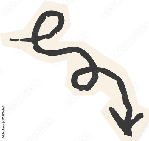 Arrow crayon chalk hand drawn doodle grunge line set. Cursor scribble wavy swirl, comic simple element. 