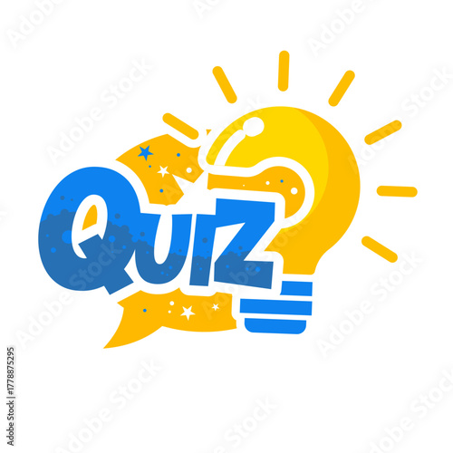 quiz - sticker, sign, banner - vector illustration