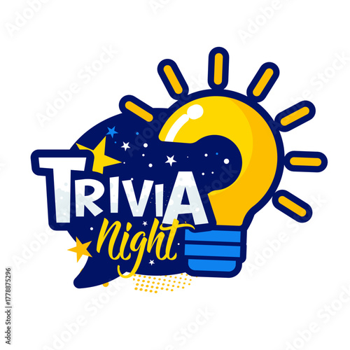 
Trivia Night - sticker, sign, banner - vector illustration