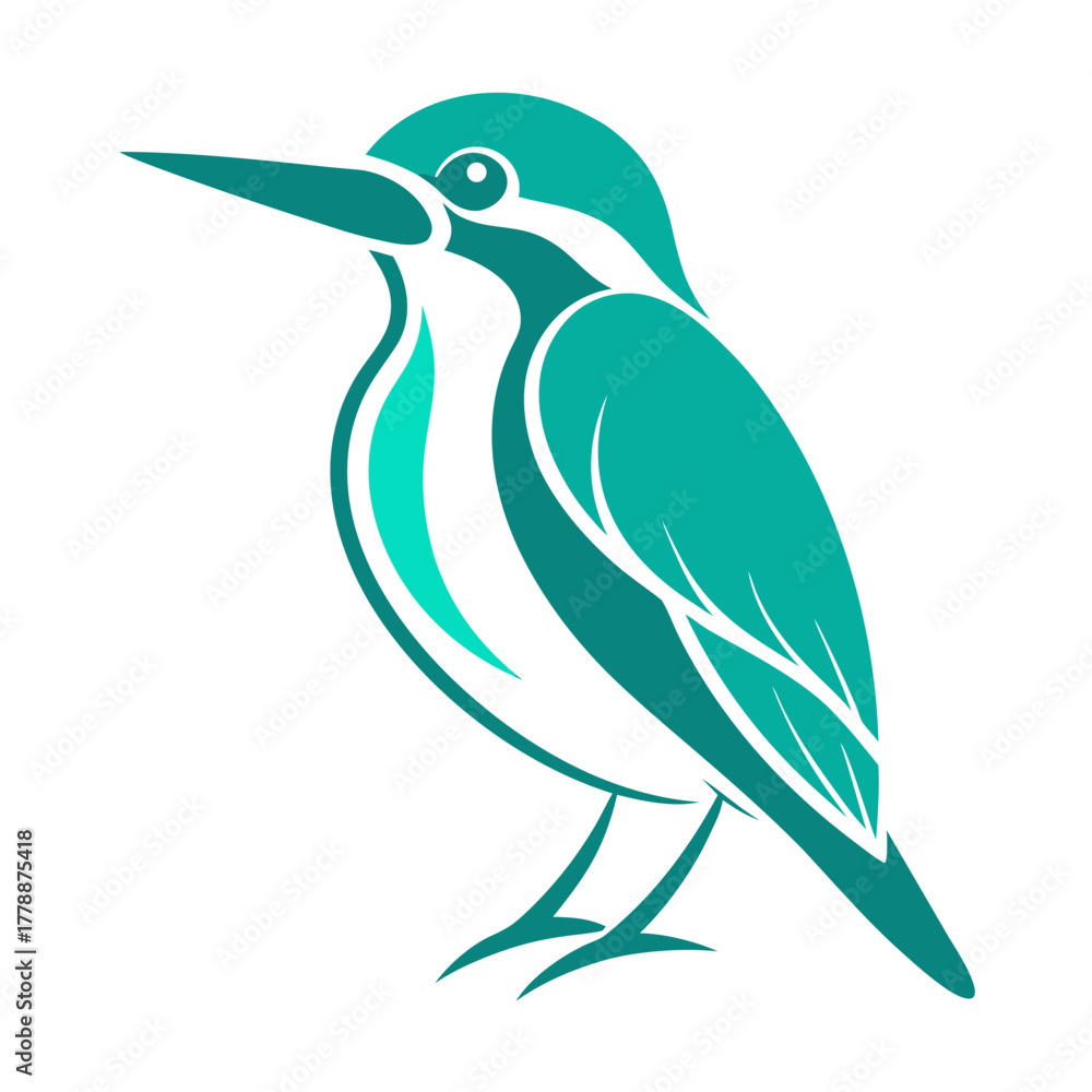 Fototapeta premium Minimalist Kingfisher Line Drawing