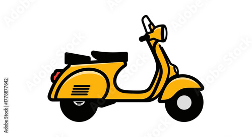 Retro yellow scooter illustration embodying urban style and personal transportation flair ideal