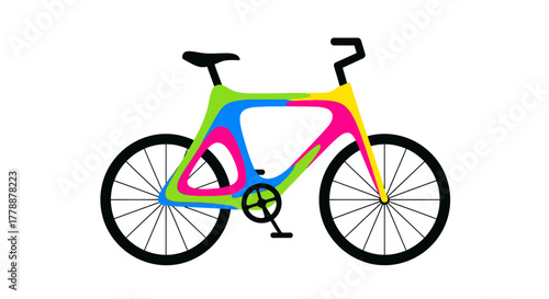 Vibrant artistic cycling illustration, conveying a stylized creative bicycle illustration with