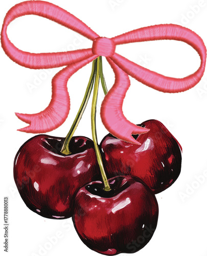 Cherry cherries bow trending Paris girls club fashion style pink girly t-shirt design Slogan Logo Graphic Vector Tee shirt apparel print varsity collage girls tee fruit berries juicy LA Los Angeles