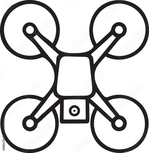 Drone simple outline icon for transport and fly
