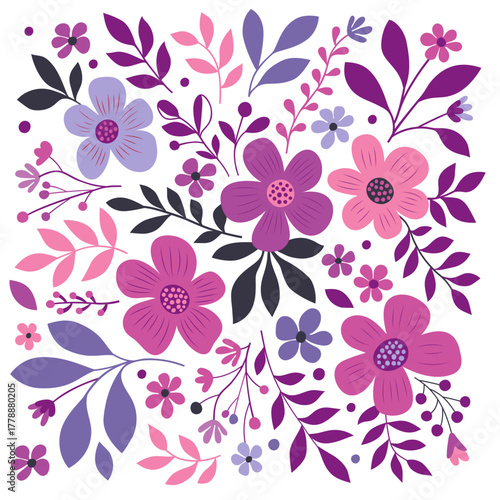 Flowers bouquet. Vector illustration.	