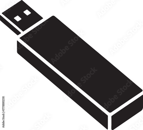 USB  flash drive storage data transfer icon vector

