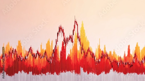 Abstract colorful sound wave pattern representing audio frequency fluctuations and dynamic sound visualization in modern design