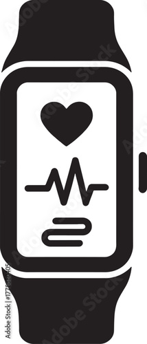 Illustration of smart watch for health monitoring