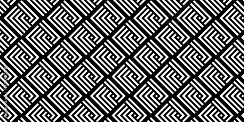 Modern abstract square line seamless pattern background. Seamless vintage design for banner and fabric geometric art. Minimal line Seamless geometric pattern with shapes. Decoration and maze ornament.
