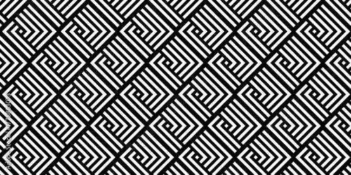 Modern abstract square line seamless pattern background. Seamless vintage design for banner and fabric geometric art. Minimal line Seamless geometric pattern with shapes. Decoration and maze ornament.