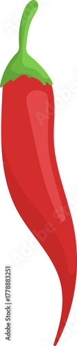 Spicy Red Chili Pepper Illustration on White Background
