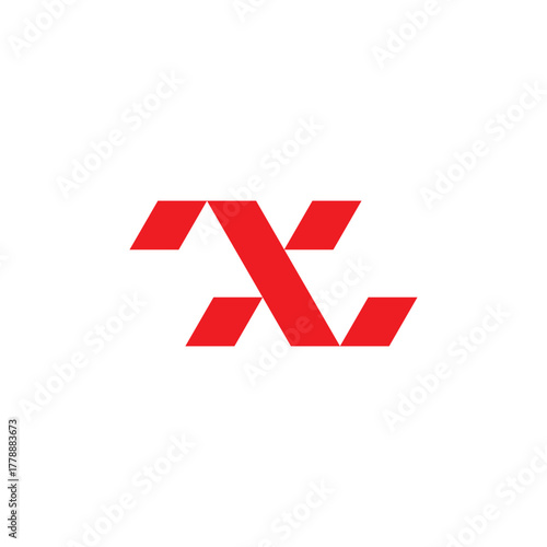 abstract letter n red percentage discount abstract logo vector
