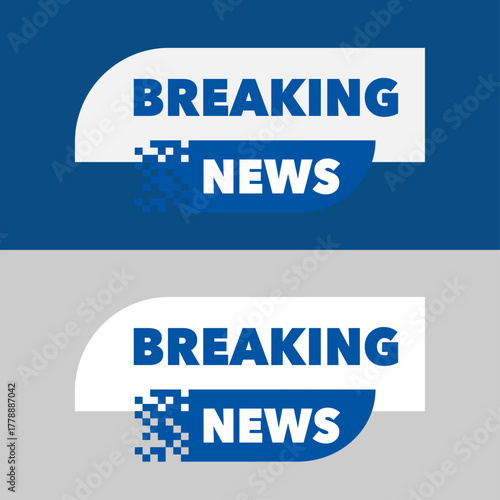 Breaking News blue banner for news splash screen