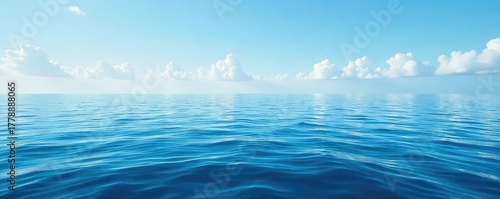 Vast, calm ocean surface extending to the horizon, unbroken by waves or land A perfect representation of tranquil, boundless sea Ideal for travel, nature, and serenity themes , blue, sea, nature