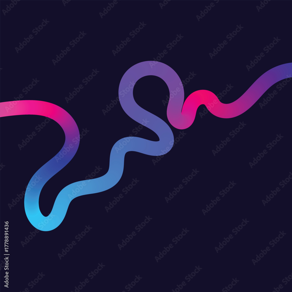 Obraz premium Abstract gradient line art, modern design element on dark background for projects