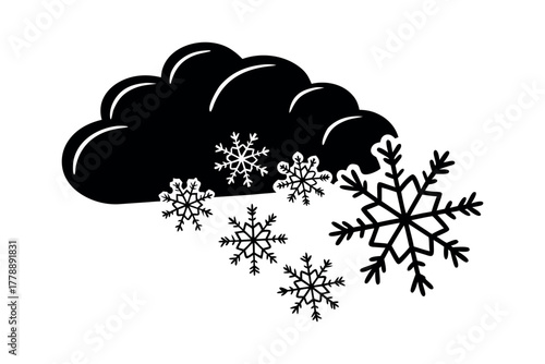 Cloud with Falling Snowflakes Icon
