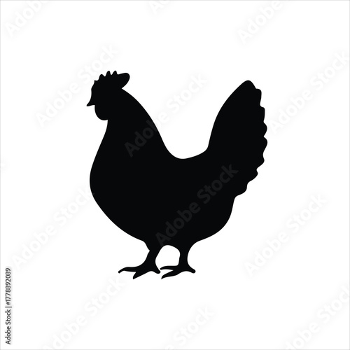 Black hen silhouette walking chicken fowl
