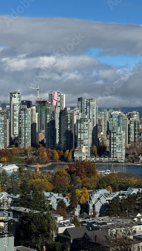 Vancouver Cityscape with Granville Island, False Creek, and Yaletown Skyline