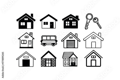 Collection of House and Key Icons