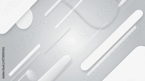 Abstract reflective ripples on white surface. Milky water waves. Satin crumples. Loop 3d 