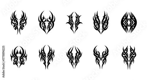 Collection of diverse tribal vector patterns, great for tattoos, designs and decorations