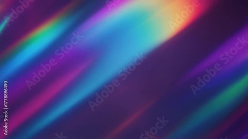 Spectral iridescent blurred neon, purple, blue, pink rays, light leaks, reflections, 