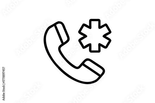 Phone icon with medical symbol
