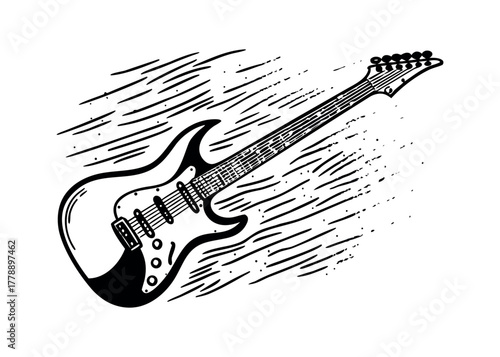 Dynamic Electric Guitar Sound Wave