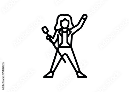 Singer performing with microphone in energetic pose