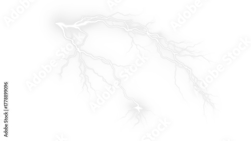 Lightning bolt png overlay illustration with dynamic energy, showcasing intricate details and textures, perfect for creative projects and design applications with copy space