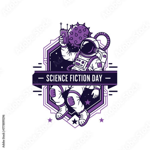 world fiction day banner design. science fiction vector concept