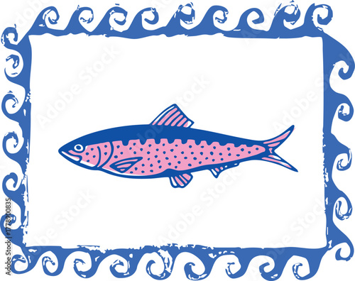 sardines fish seafood lobster European cute motifs checker euro Trending t-shirt design Slogan Logo Graphic Vector Tee shirt fruit apparel print Mediterranean style vector orange waves vintage cafe 