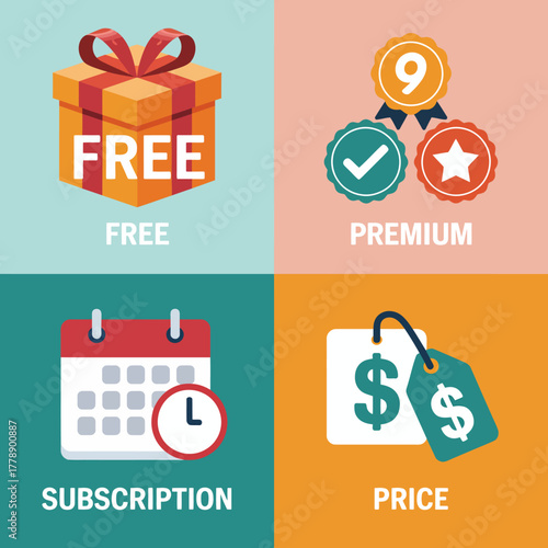 An attractive promotional graphic displaying subscription offerings and pricing, ideal for online services to attract customers and enhance user engagement.