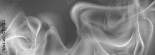 Realistic white fog or smoke on a black background. Vector illustration