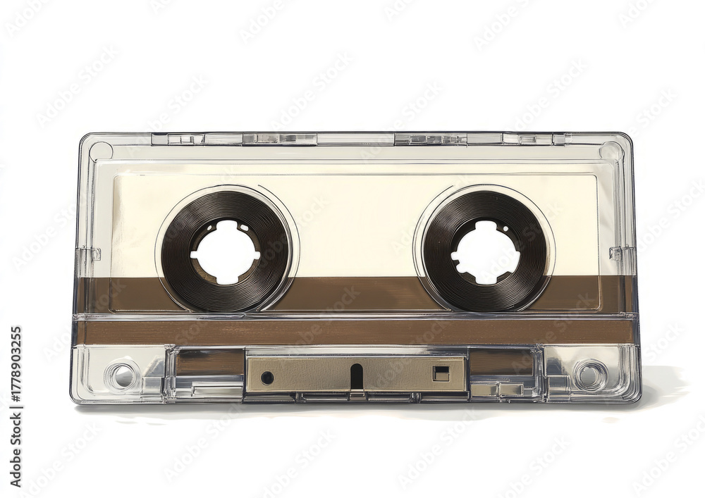 Obraz premium transparent cassette tape on a transparent background