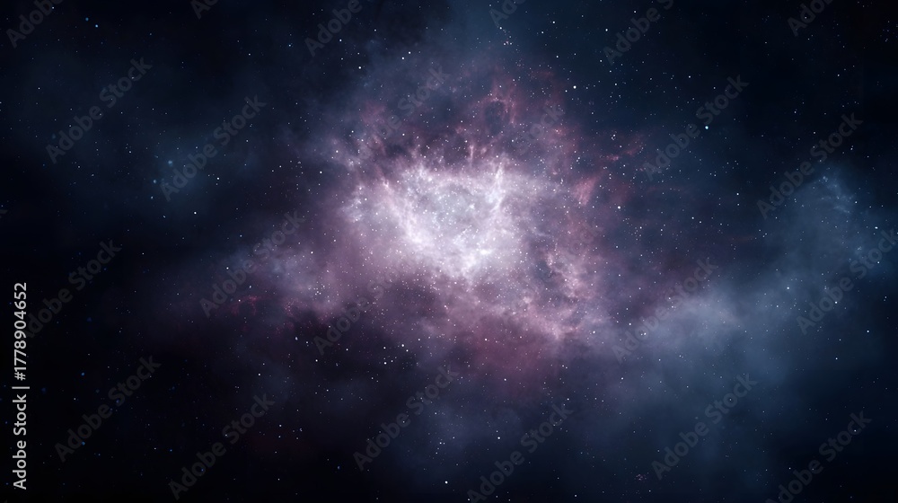 Fototapeta premium A vibrant luminous nebula swirls with cosmic dust and distant stars in the deep expanse of space