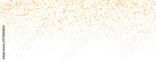 Golden falling down confetti background. Yellow, orange and golden stars. Christmas and New Year design. Scattered confetti carnival background. Holidays celebration elements